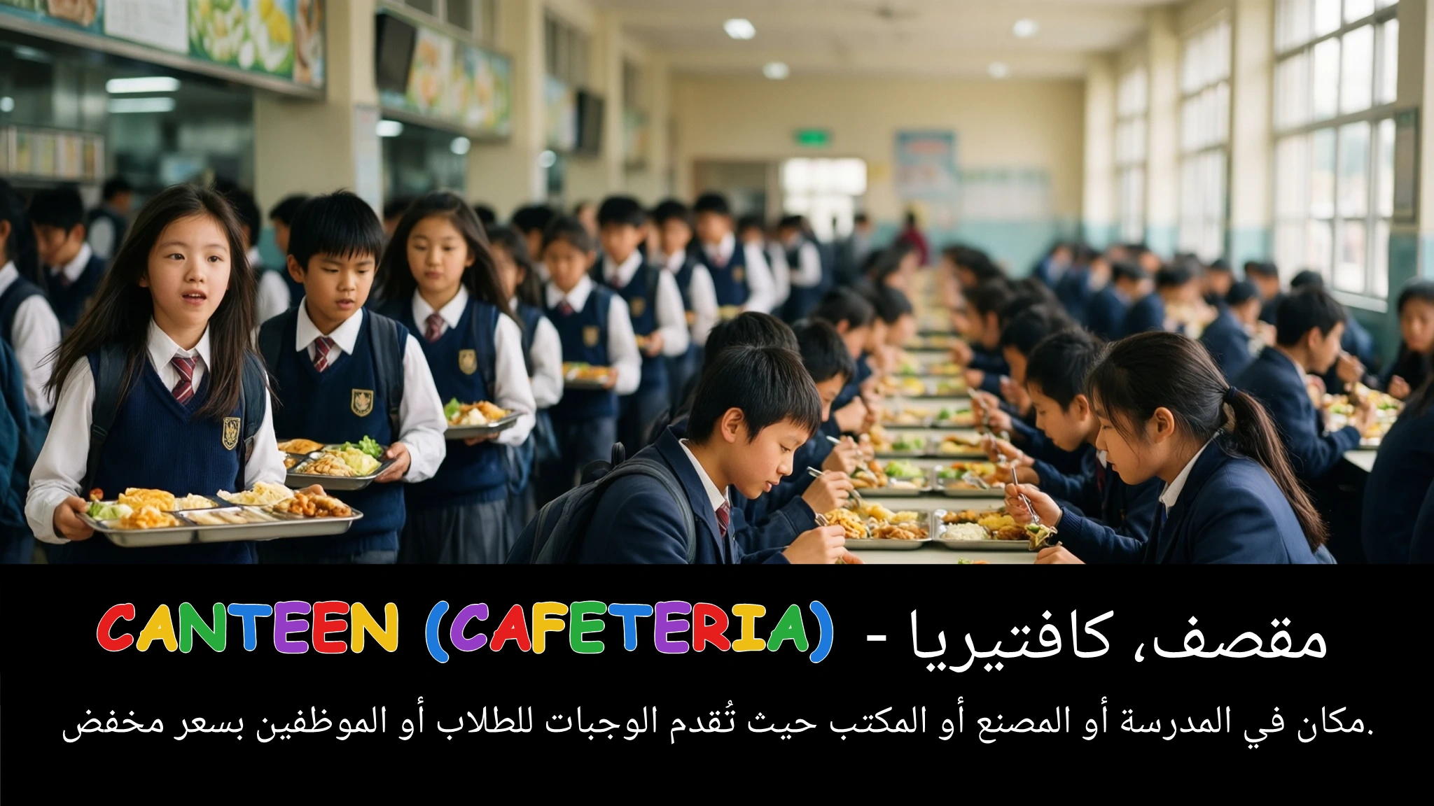 Arabic Illustration for canteen (cafeteria)